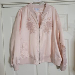 NWOT: Pale Pink Bomber Jacket Size 3X